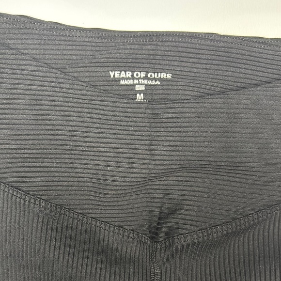 Year of Ours Black Ribbed Active Leggings Women’s Sz Medium Athletic Yoga - Picture 3 of 7